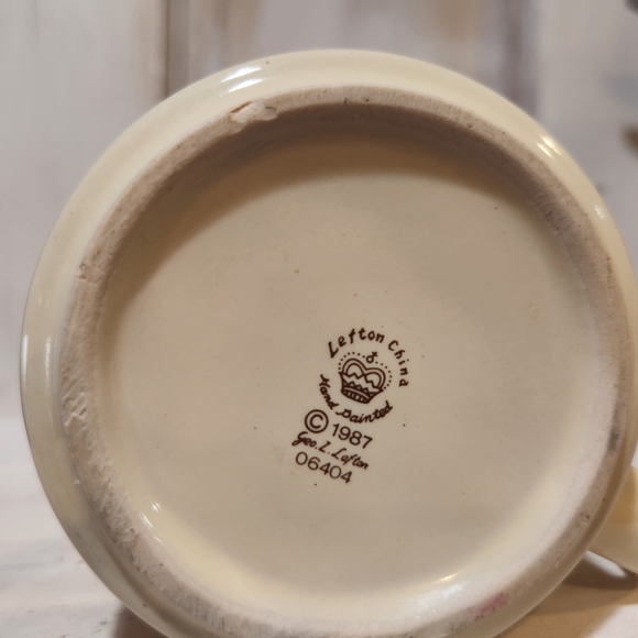 VINTAGE LEFTON CHINA mug handpainted, Numbered Circa 1987 - Picture 5 of 12